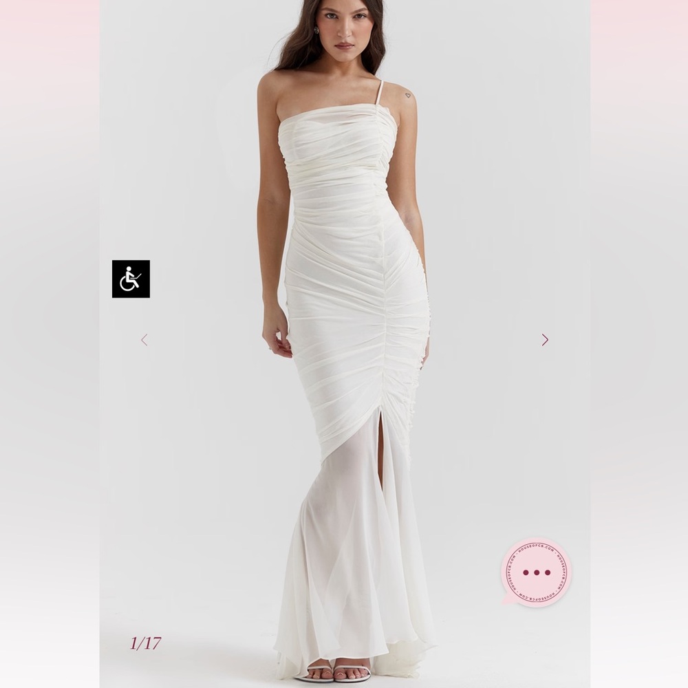 House of cb Elegant White One-Shoulder Dress